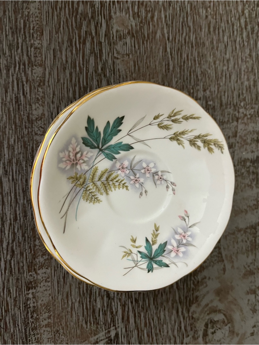 1950’s Vintage Queen Anne “Louise” Bone Chine Saucers, Set of 5